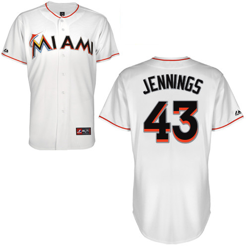 Dan Jennings #43 Youth Baseball Jersey-Miami Marlins Authentic Home White Cool Base MLB Jersey
